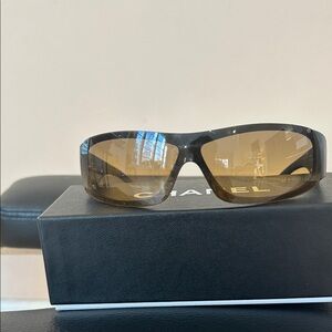 Chanel sunglasses. Wraparound style.